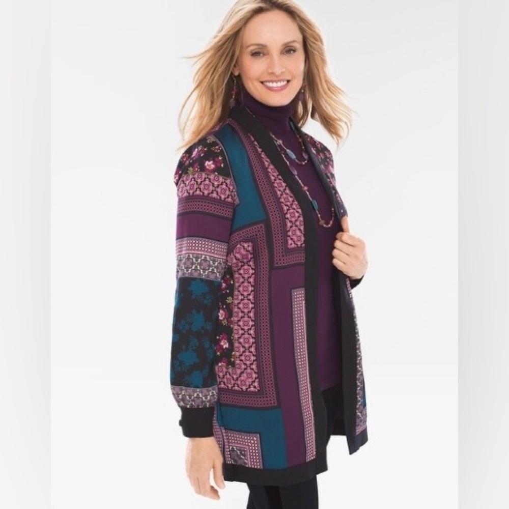 Chico's Patchwork Lightweight Jacket - image 1